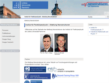 Tablet Screenshot of nano.uni-hannover.de